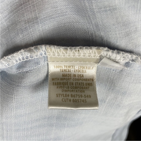 Bella Dahl Light Blue Chambray Sleeveless T-Shirt A-Line Dress Size Medium - Picture 7 of 7